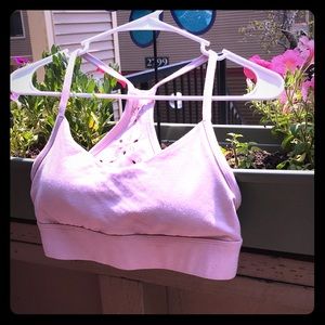 This is a pink training bra